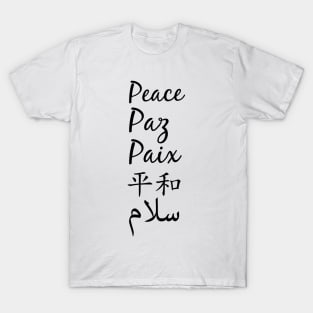 Peace in 5 languages T-Shirt